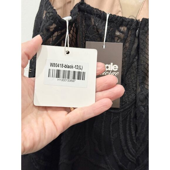 NWT Hello Molly I Come Alive Plunging V-Neck Slit Maxi Dress Black Womens Size L - Picture 5 of 6